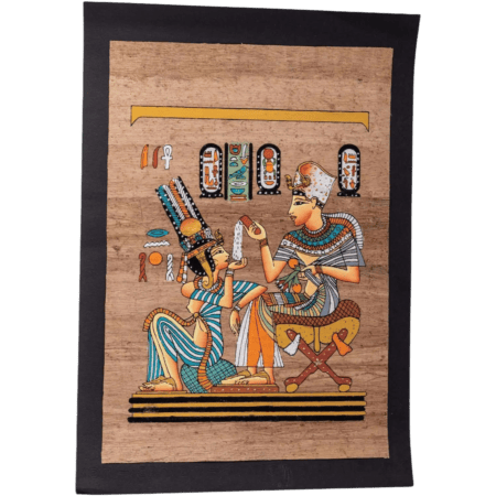 Egyptian Hand Painted 100% Authentic Papyrus Paper (Pharaonic King and Queen)